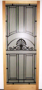 Victorian Ash Screen Door with Metal Inserts